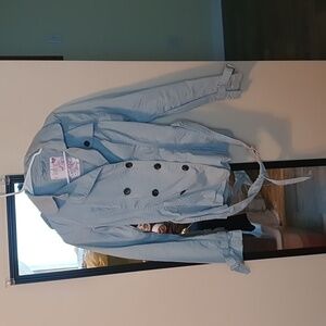 Women's Light Blue Double-Breasted Jacket